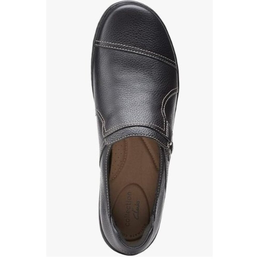 Clarks Cora Poppy Loafers Slip On Black Leather Size US 10 EU 41.5 $90 [jb] - Picture 6 of 16